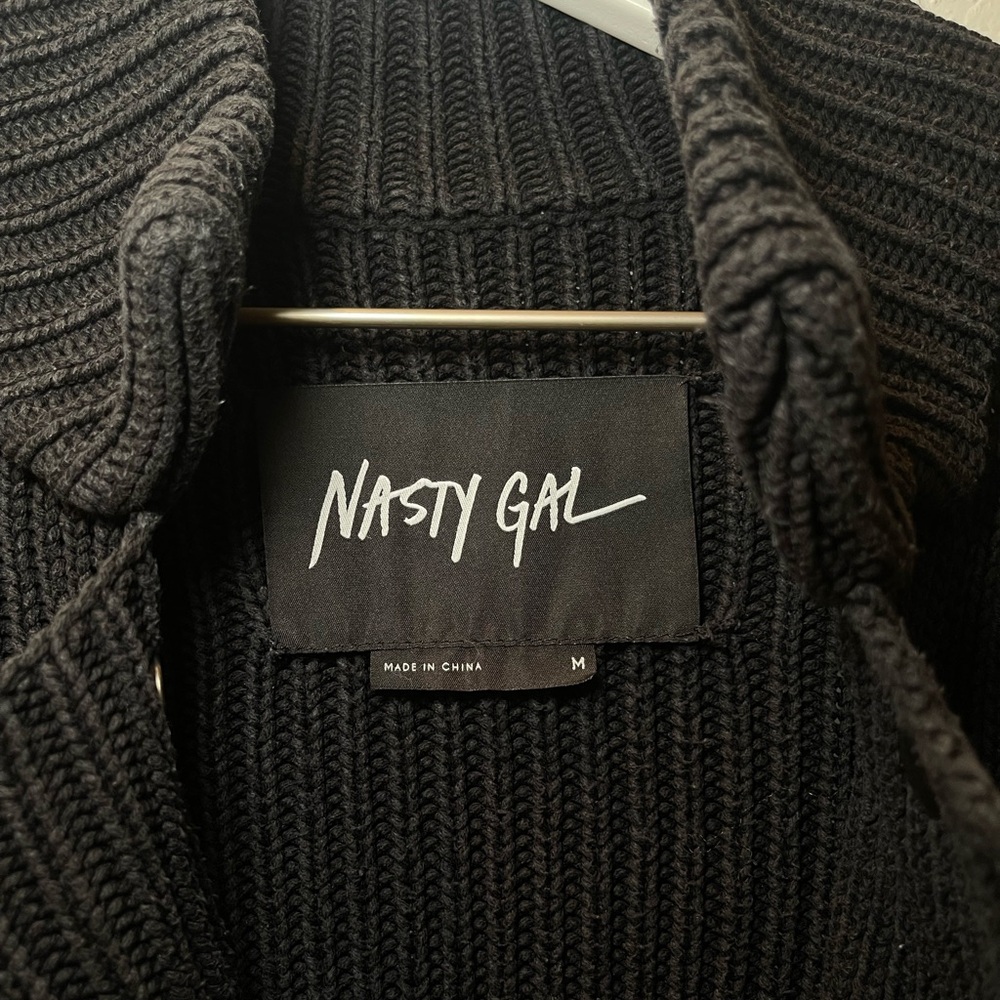 Black Ribbed Knit Jacket - Picture 4 of 6
